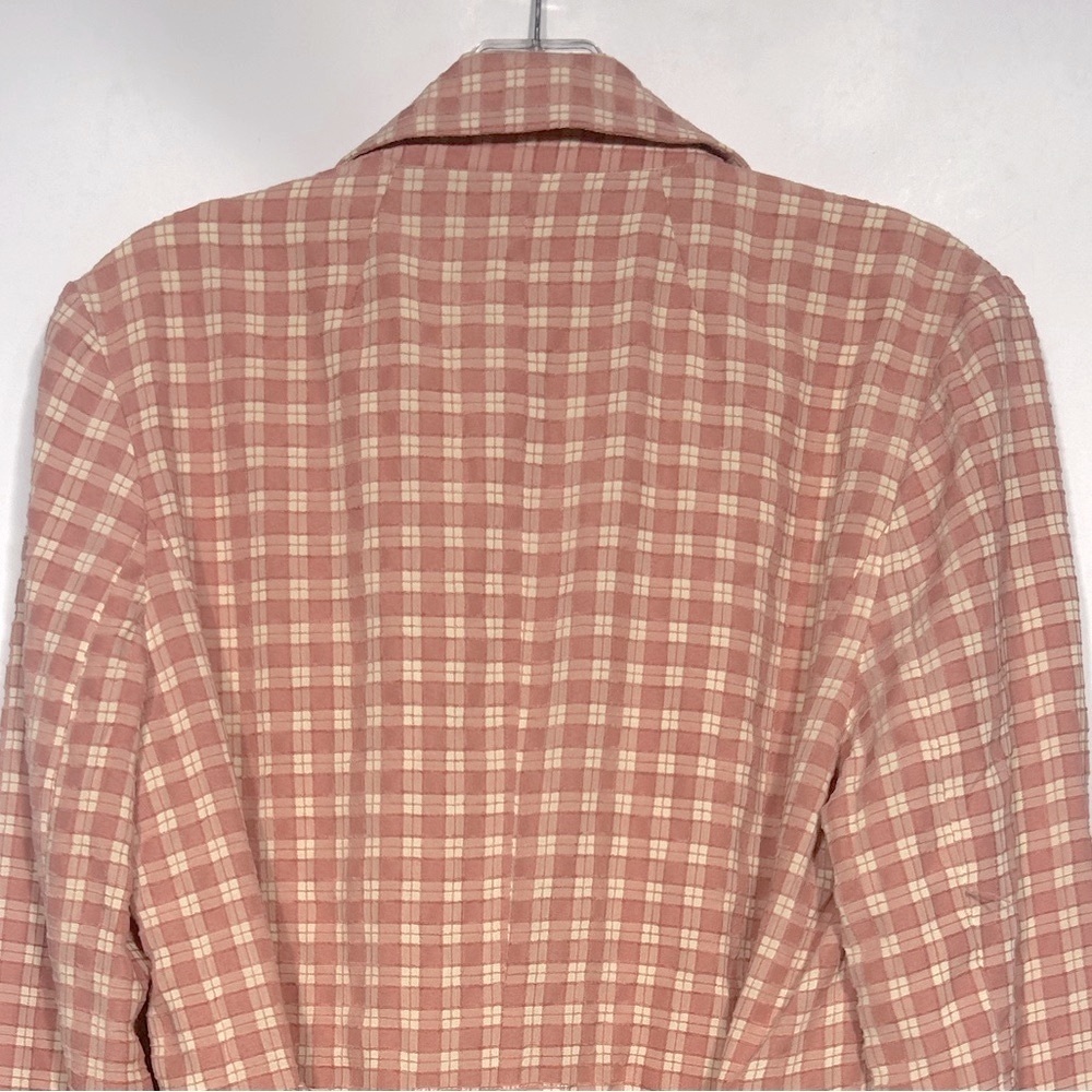 NEW Free People Olivia Gingham Blazer Size S Cream/Pink - Picture 8 of 11